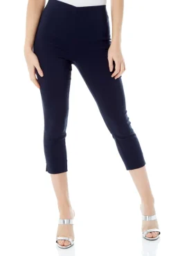 Roman Navy Blue Petite Cropped Stretch Trousers
