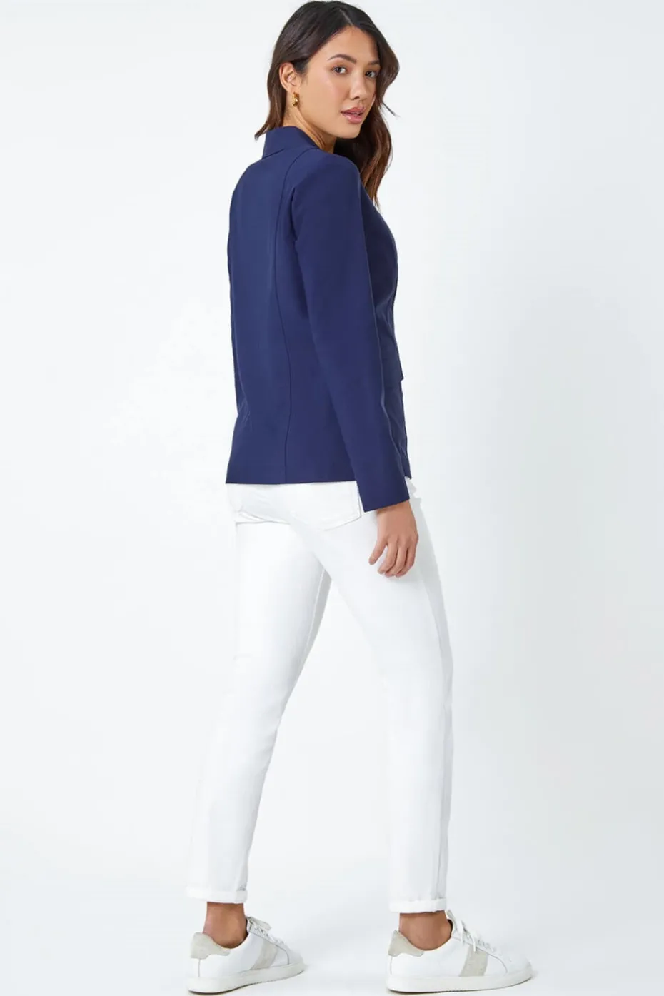 Roman Navy Button Detail Stretch Blazer