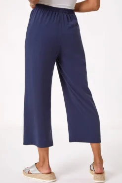 Roman Navy Cropped Linen Trouser