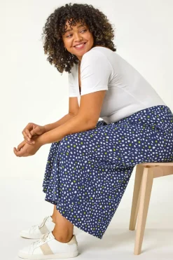 Roman Navy Curve Abstract Spot Culotte