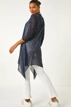 Roman Navy Longline Waterfall Cardigan