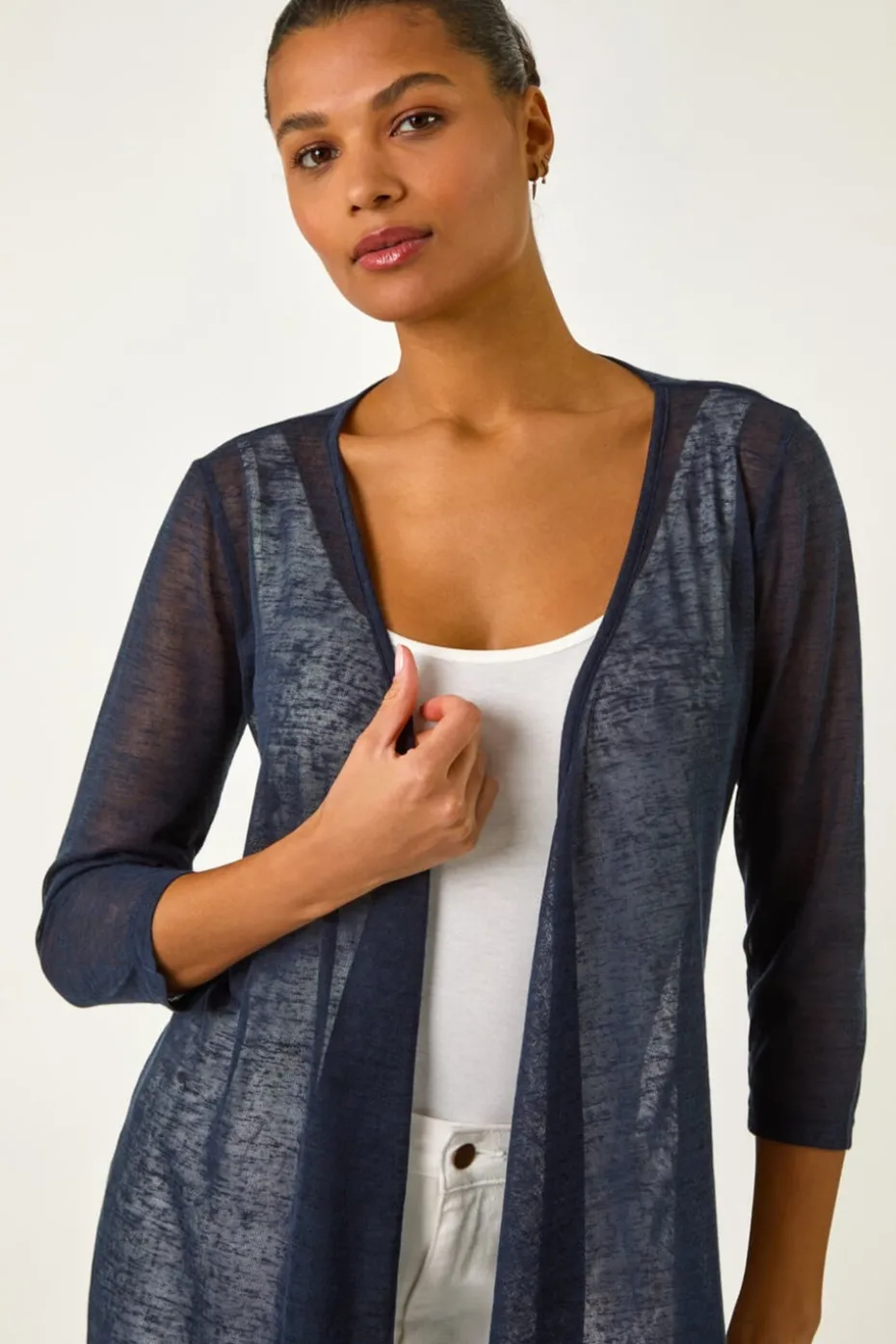Roman Navy Longline Waterfall Cardigan