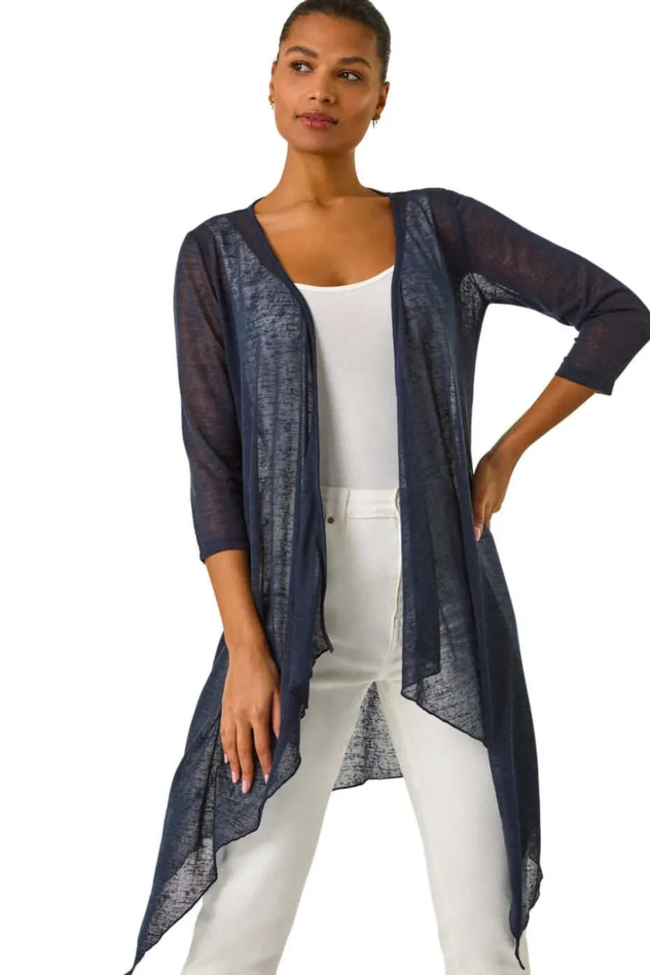 Roman Navy Longline Waterfall Cardigan