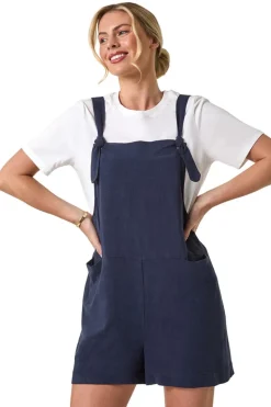 Roman Navy Petite Strap Woven Playsuit