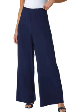 Roman Navy Petite Wide Leg Stretch Trouser