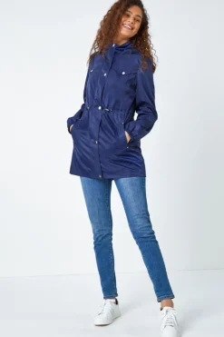 Roman Navy Shower Resistant Longline Jacket