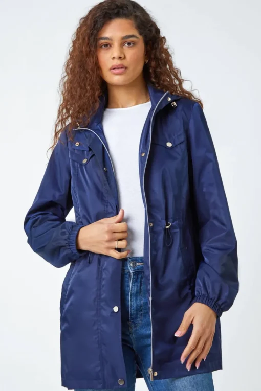 Roman Navy Shower Resistant Longline Jacket