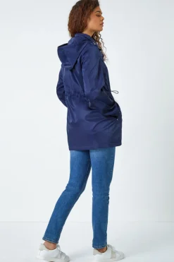 Roman Navy Shower Resistant Longline Jacket