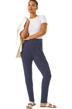 Roman Navy Spot Print Harem Trouser