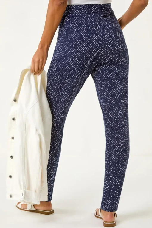 Roman Navy Spot Print Harem Trouser