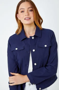 Roman Navy Stretch Pocket Detail Jacket