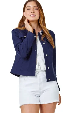 Roman Navy Stretch Pocket Detail Jacket
