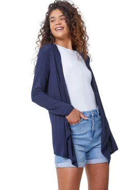 Roman Navy Waterfall Front Jersey Cardigan