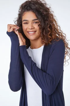 Roman Navy Waterfall Front Jersey Cardigan
