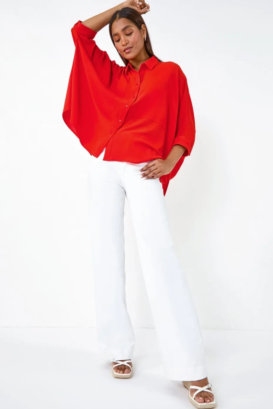 Roman Orange Relaxed Smart Stretch Shirt