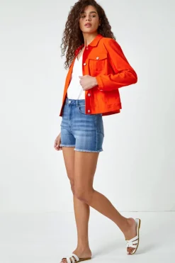 Roman Orange Stretch Pocket Detail Jacket