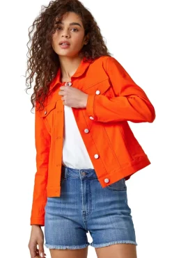 Roman Orange Stretch Pocket Detail Jacket