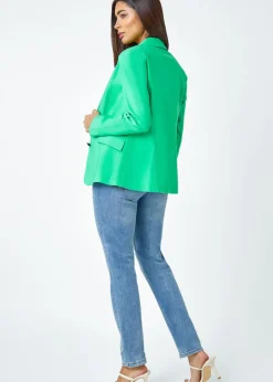 Roman Pale Green Button Detail Stretch Blazer