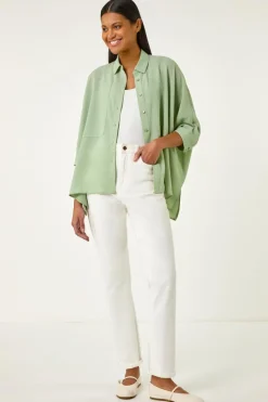 Roman Pale Green Relaxed Smart Stretch Shirt