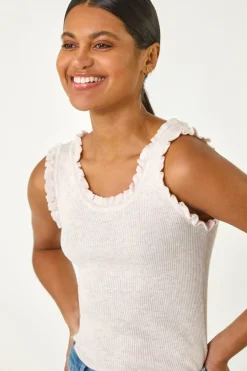 Roman Pale Pink Fluted Detail Knitted Vest