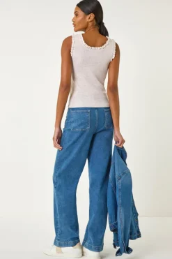 Roman Pale Pink Fluted Detail Knitted Vest