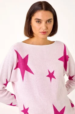 Roman Pale Pink Star Jacquard Jumper