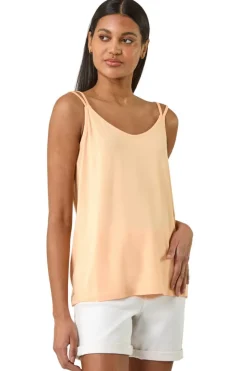 Roman Peach Double Strap Stretch Vest Top