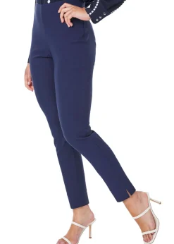 Roman Petite Navy Full Length Stretch Trousers