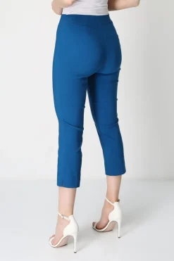 Roman Petrol Blue Cropped Stretch Trouser Capri Summer Leggings 3/4 Pedal Pushers