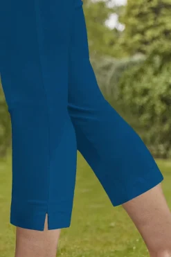 Roman Petrol Blue Cropped Stretch Trouser Capri Summer Leggings 3/4 Pedal Pushers
