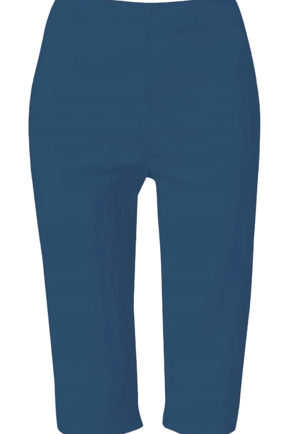 Roman Petrol Blue Stretch Knee Length Elastic Waist Shorts