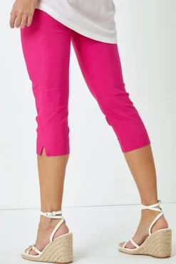 Roman Pink Cropped Stretch Trouser Capri Summer Leggings 3/4 Pedal Pushers