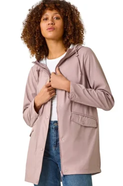 Roman Pink Rain Resistant Hooded Jacket