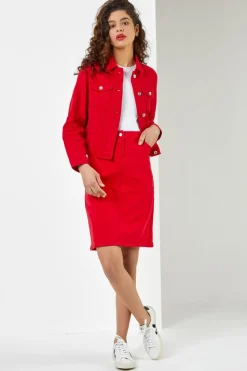 Roman Red Classic Cotton Denim Jacket