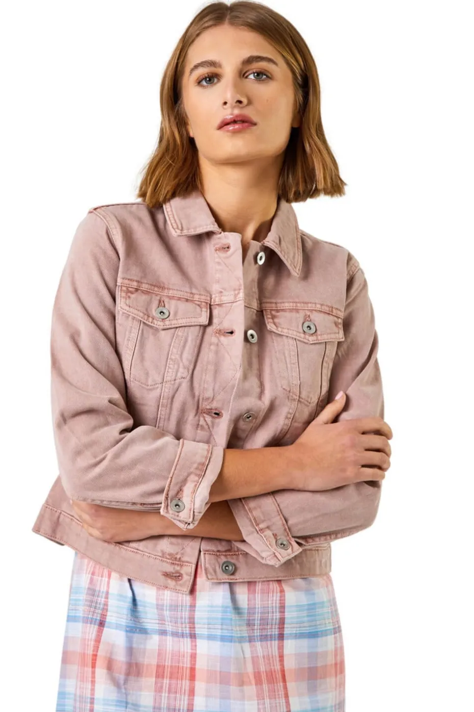 Roman Rose Classic Cotton Denim Jacket