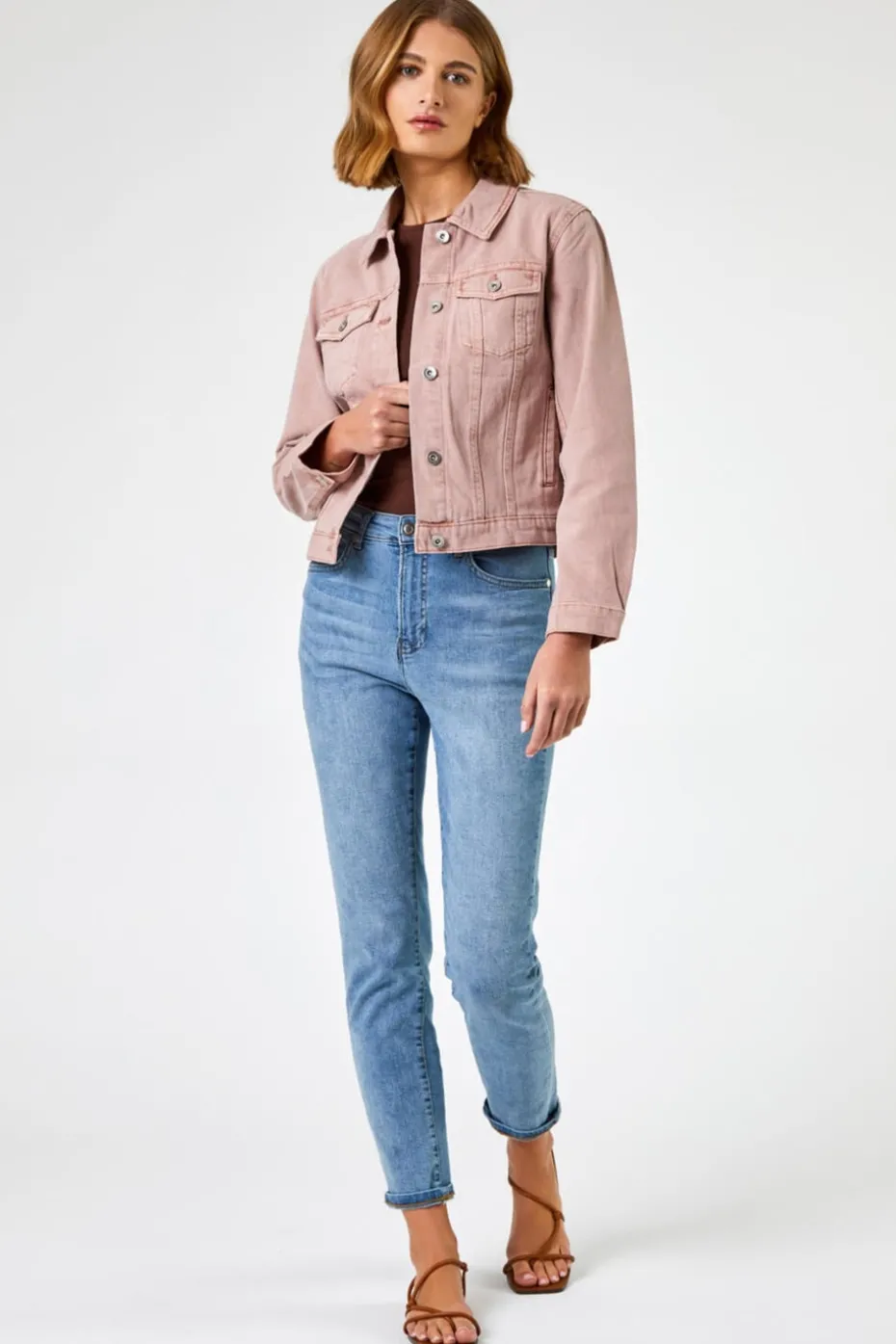 Roman Rose Classic Cotton Denim Jacket