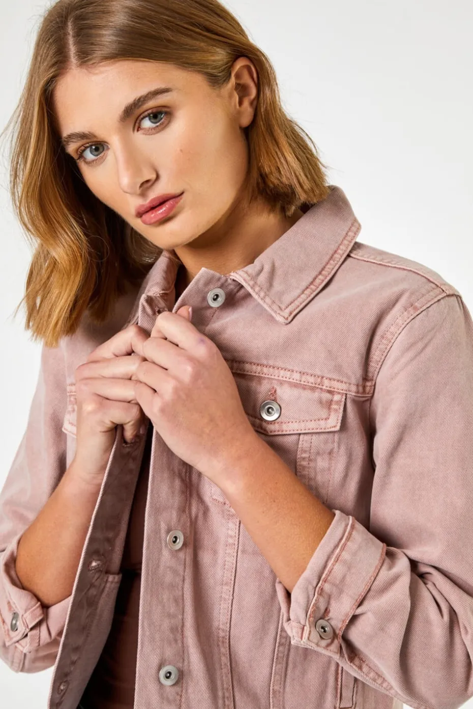 Roman Rose Classic Cotton Denim Jacket