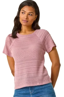 Roman Rose Crochet Knit Top