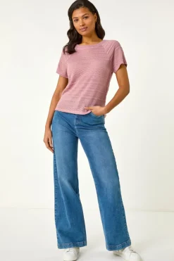 Roman Rose Crochet Knit Top