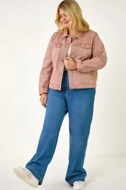 Roman Rose Curve Mid Wash Denim Jacket