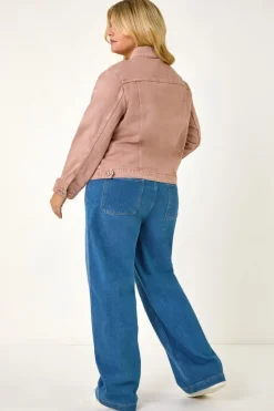 Roman Rose Curve Mid Wash Denim Jacket