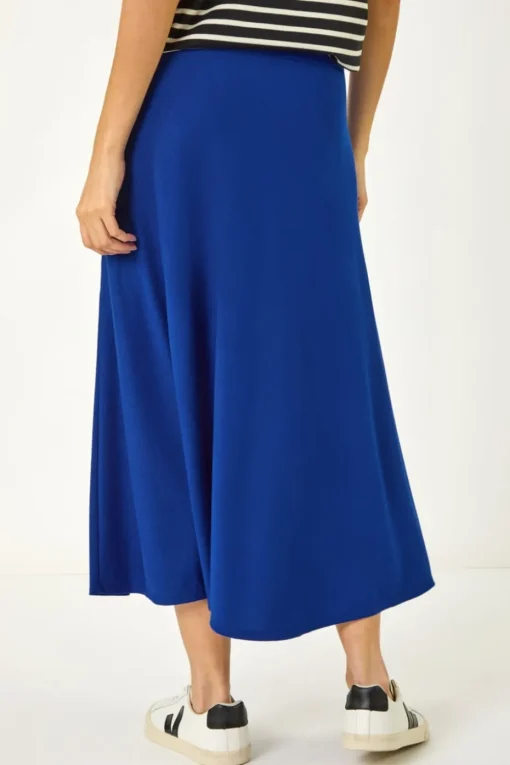 Roman Royal Blue A-Line Pull On Stretch Skirt