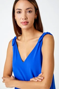 Roman Royal Blue Tie Detail Strap Cami Top