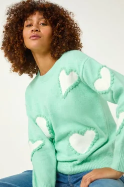 Roman Sage Fun Heart Knit Jumper