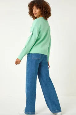 Roman Sage Fun Heart Knit Jumper