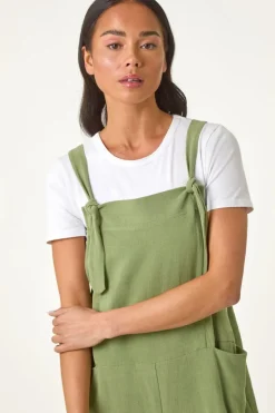 Roman Sage Petite Strap Woven Playsuit