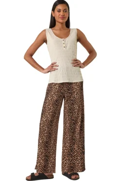 Roman Stone Button Detail Stretch Top