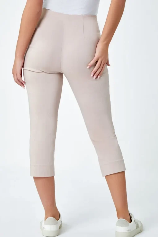 Roman Stone Petite Cropped Stretch Trousers
