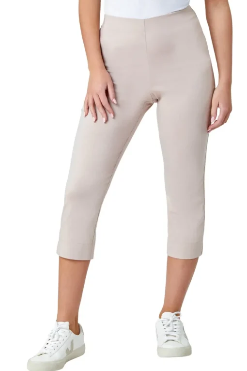Roman Stone Petite Cropped Stretch Trousers