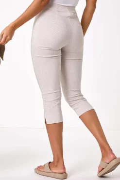 Roman Stone Striped Cropped Stretch Trouser